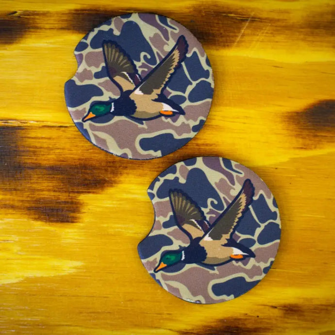 Scent South Mallard Old School Camo Car Coasters