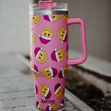 Load image into Gallery viewer, Happy Face Santa Hats Repeat 40oz Tumbler