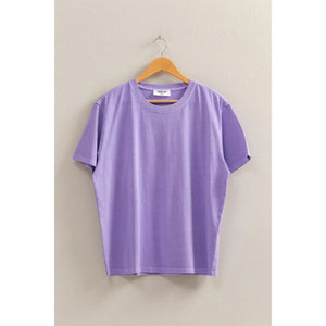 Hideaway Crew Neck Short Sleeve T-Shirt in Wisteria