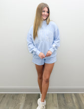 Load image into Gallery viewer, Lulu Mac Stitch Mockneck Terry Cloth Sweatshirt in Light Blue