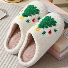 Load image into Gallery viewer, Christmas Tree Farm Fuzzy Slippers