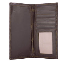 Load image into Gallery viewer, Buck Men's Secretary Old School Camo Leather Wallet: Green/Gray Camo