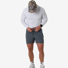 Load image into Gallery viewer, Burlebo 7" Athletic Shorts in Grizzly Grey with Classic Deer Camo Liner