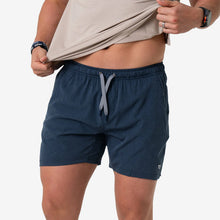 Load image into Gallery viewer, Burlebo 7" Athletic Shorts in Heather Navy with American Flag Liner