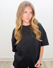 Load image into Gallery viewer, Lulu Mac SS Terry Cloth Top in Black