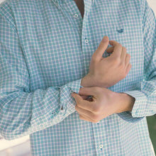 Load image into Gallery viewer, Southern Marsh Odessa Performance Dress Shirt Green &amp; Teal