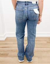 Load image into Gallery viewer, Shake It High Rise Frayed Hem Slim Wide Jeans