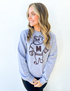 Vintage M Bulldog Sweatshirt in Athletic Grey