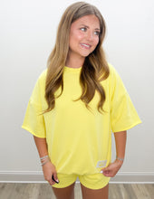 Load image into Gallery viewer, Lulu Mac SS Terry Cloth Top in Yellow