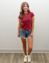 Load image into Gallery viewer, Lulu Mac Baby Doll SS Top in Maroon