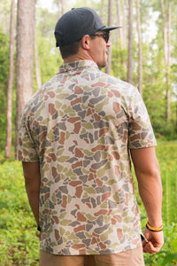 Burlebo Driftwood Camo Performance Polo