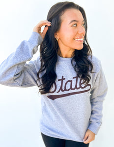 State Script Sweatshirt in Heather Grey