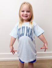 Load image into Gallery viewer, Lulu Mac YOUTH Stripes Logo SS Tee in Chambray