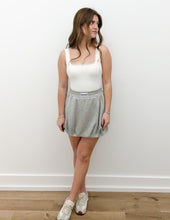 Load image into Gallery viewer, Excuse Me Scuba Bubble Mini Skirt in Gray