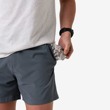 Load image into Gallery viewer, Burlebo 7" Everyday Shorts in River Rock Grey with Classic Deer Camo Pockets