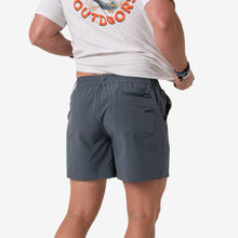 Load image into Gallery viewer, Burlebo 7" Everyday Shorts in River Rock Grey with Classic Deer Camo Pockets