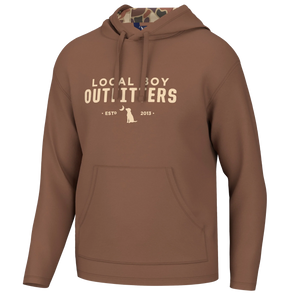 Local Boy Solid Poly Fleece Hoodie in Clay