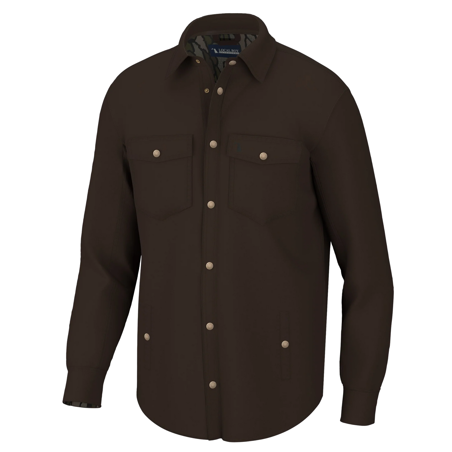 Local Boy Sportsman's Shacket in Brown