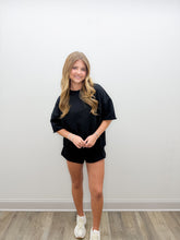 Load image into Gallery viewer, Lulu Mac SS Terry Cloth Top in Black