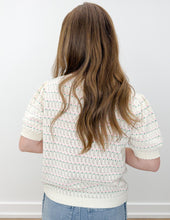 Load image into Gallery viewer, I'll Be Fine Pointelle SS Puff Button Down Sweater
