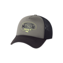 Load image into Gallery viewer, Southern Marsh Fly Loop Provo Performance Trucker Hat Midnight Gray