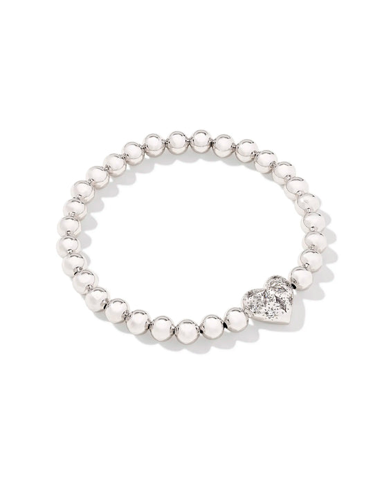 Kendra Scott Holland Heart Stretch Bracelet in Silver