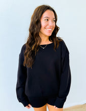 Load image into Gallery viewer, You Know Me Boat Neck Sweatshirt &amp; Shorts Set in Black