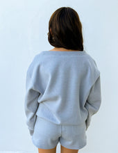 Load image into Gallery viewer, You Know Me Boat Neck Sweatshirt &amp; Shorts Set in H Grey