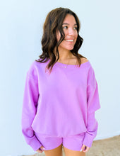 Load image into Gallery viewer, You Know Me Boat Neck Sweatshirt &amp; Shorts Set in Mauve