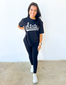 State Script SS Tee in Black