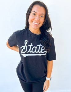 State Script SS Tee in Black