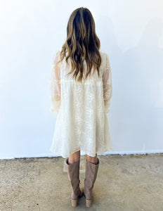 Like a Princess Embroidered Long Sleeve Dress