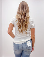 Load image into Gallery viewer, Just Your Basic Ribbed Knit T-Shirt in Off White