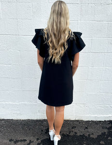 Good Example Textured Mini Dress Black