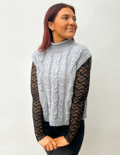 Load image into Gallery viewer, Your Smiling Face Sheer Lace Top in Black