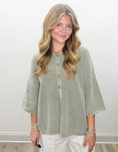 Load image into Gallery viewer, The Words You Say SS Rolled Edge Cardigan in Lt Olive