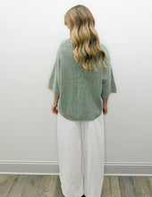 Load image into Gallery viewer, The Words You Say SS Rolled Edge Cardigan in Lt Olive