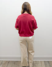 Load image into Gallery viewer, Seen You Lightweight SS Crop Sweater in Cabernet
