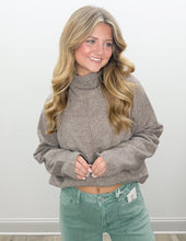 Load image into Gallery viewer, Talk You Out Of Leaving Mock Neck Sweater in Mocha