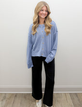 Load image into Gallery viewer, Comes My Time Button Down Knit Cardigan in Dusty Blue