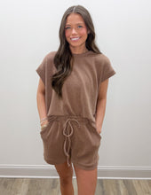 Load image into Gallery viewer, I See You Cap SS Top &amp; Shorts Set in Brown