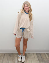 Load image into Gallery viewer, Every Conversation Stripe Knit LS Top &amp; Shorts Set
