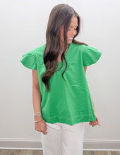 Load image into Gallery viewer, Long Way To Go Stitched Detail Flutter Sleeve Top