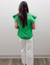Load image into Gallery viewer, Long Way To Go Stitched Detail Flutter Sleeve Top