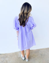 Load image into Gallery viewer, Main Attraction 3/4 Puff Sleeve Dress in Lavender