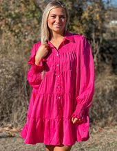 Load image into Gallery viewer, Shining Everyday Rhinestone Dress - Hot Pink