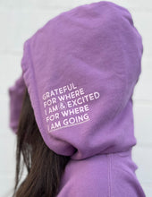 Load image into Gallery viewer, Jadelynn Brooke Grateful Where I Am Hidden Message Waffle Hoodie