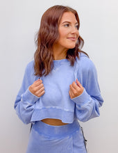 Load image into Gallery viewer, All Day Long Mineral Wash Pullover Hoodie in Lavender Blue