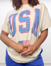 Load image into Gallery viewer, USA Flag Oversized Graphic Tee