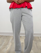 Load image into Gallery viewer, I Know You Care Terry Sweatpants in Heather Grey